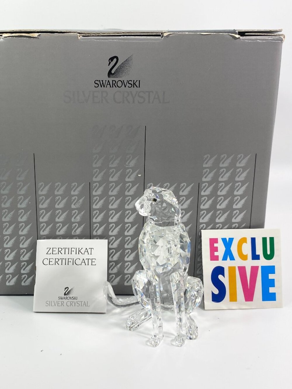 Swarovski Crystal CHEETAH #183225 African Wildlife 3.75” Tall Figurine With Box